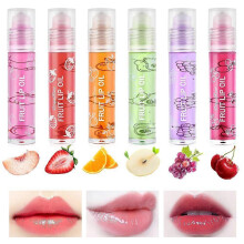 6 Pcs Hydrating Lip Oil Set, Fruit-Flavored Plumping Lip Oil, Long Lasting Lip Glow Balm Lip Care