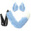 1Set Blauwe Vosstaart Haarclip Set Verkleedfeest Decor 1