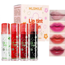 4 Colors Lip Gloss Set, Roll on Lip Gloss, Lip Tint Stain, Lip Tint Blush for Lip & Cheek, Mini Liquid Lipstick Lip Oil, Non-Sticky Lip Oil