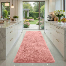 (80x150cm-Kitchen Rug, Pink) Shaggy Rug-Non Slip Faux Fur Extra Large Area Rugs for Livingroom Bedroom Carpet