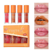 4x Lip Gloss Set Repairing Lip Gloss Plump Lip Oil Moisturizing Lip Gloss