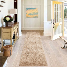(80x300cm-Large Runner, Beige) Shaggy Rug-Non Slip Faux Fur Extra Large Area Rugs for Livingroom Bedroom Carpet