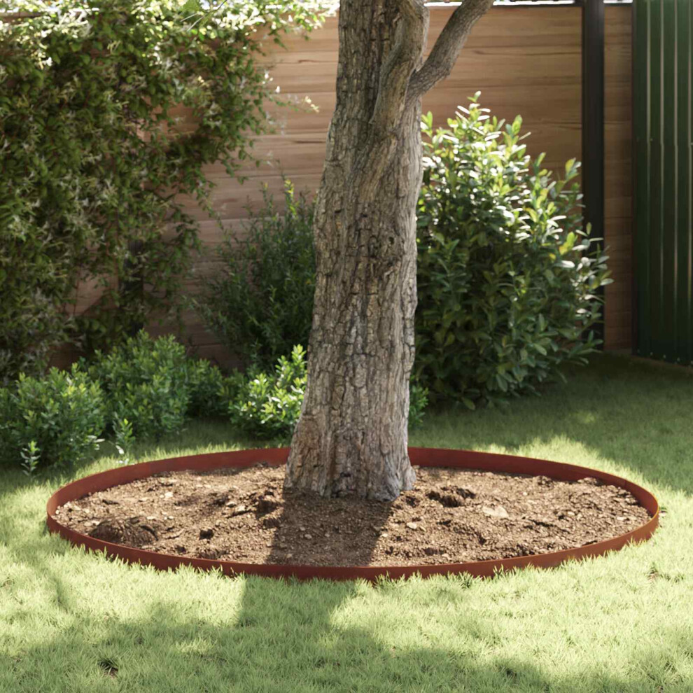 Vidaxl Lawn Edging 4 Pcs Rusty 450 X 0.05 X 10 Cm Weathering Steel