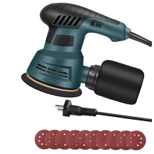 300W Electric Eccentric Sander with 6-Speed Adjustment and Dust Box for Wood Sanding and Car Polishing EU Plug