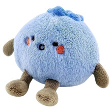 Un peluche a forma di mirtillo blu, un giocattolo di conforto.