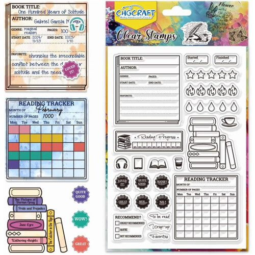 Klare læsedagbogsstempler til scrapbooking – 10,5x15,5 cm