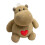 Peluche a forma di ippopotamo, morbido e soffice, colore kaki. 1