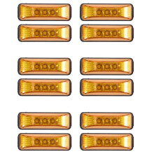12 Pièces 24 V 3.9 Pouces 3 LED Camion Remorque Ambre Lumière Avant Arrière LED Côté Marqueurs Feux Indicateur de Dégagement Lampe étanche