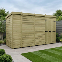 14 x 5 Pent Shed Tanalised (Double Door, No Windows)