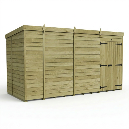14 x 5 Pent Shed Tanalised (Double Door, No Windows) 1