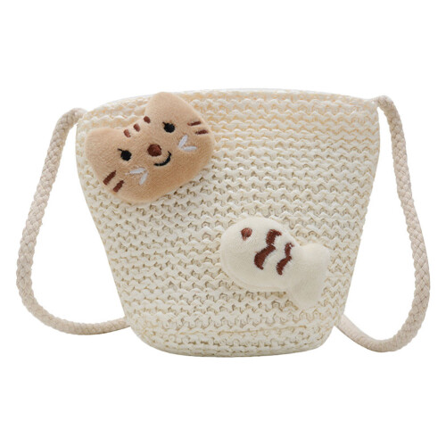 1X Adorable Crossbody Met Stro Geweven Ontwerp