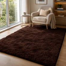 (140x200cm-Small Area Rug, Brown) Shaggy Rug-Non Slip Faux Fur Extra Large Area Rugs for Livingroom Bedroom Carpet