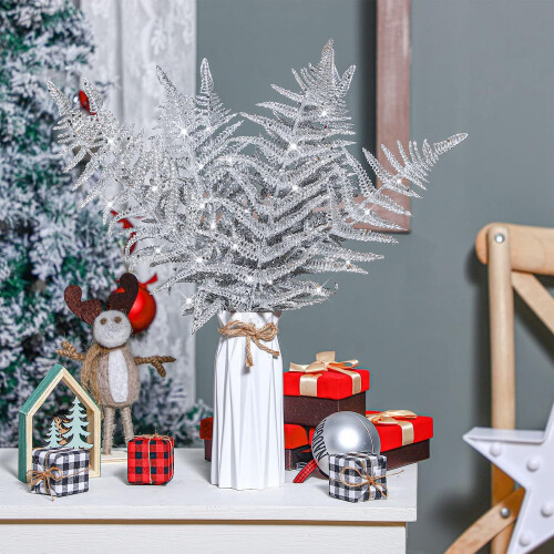 Guirlanda de folhas de Natal com glitter (12 ou 48 peças) 2