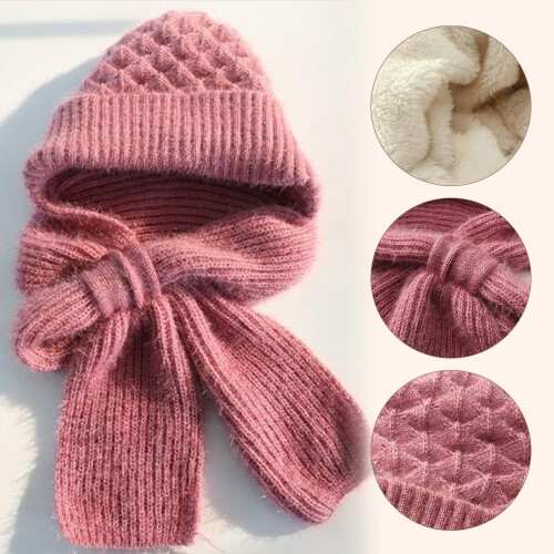 Strickschal mit Kapuze für Damen und winddichtem Fleecefutter 2