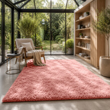 (160x230cm Living Room Rug, Pink) Shaggy Rug-Non Slip Faux Fur Extra Large Area Rugs for Livingroom Bedroom Carpet