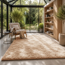 (160x230cm Living Room Rug, Beige) Shaggy Rug-Non Slip Faux Fur Extra Large Area Rugs for Livingroom Bedroom Carpet