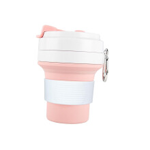 Collapsible Cup Silicone Cup Folding for Hot and Cold Drinks Beach Pink