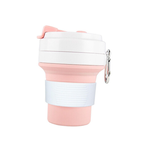 Collapsible Cup Silicone Cup Folding for Hot and Cold Drinks Beach Pink