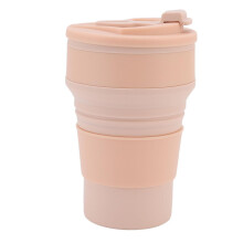 500ml Silicone Cup Silicone Portable Heat Resistant Water Drinking Tea Collapsible Cup for Outdoor Business Trip Pink 500ml