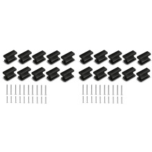 Paquet de 20 Boutons D'Armoire Carrés Noirs, Boutons de Commode, Poignées D'Armoire pour Placard, Salle de Bain, Quincaillerie D'Armoire de Cuisine