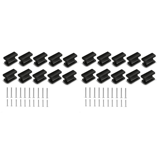 20 Pack Square Black Cabinet Knobs Drawer Dresser Knobs Cabinet Handles for Cupboard Bathroom Kitchen Cabinet Hardware