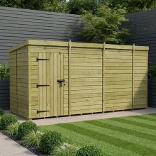14 x 5 Pent Shed Tanalised (Single Door, No Windows)