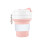 (Pink) Collapsible Cup Silicone Cup Folding for Hot and Cold Drinks Beach Pink 1