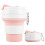 (Pink) Collapsible Cup Silicone Cup Folding for Hot and Cold Drinks Beach Pink 2