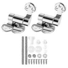 Stainless Steel Toilet Seat Hinge Pair - Soft Close Replacement for All Toilet Lids