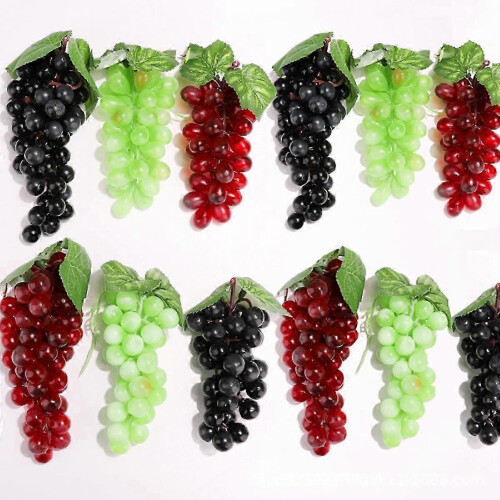 12 Bunches Artificial Grapes Simulation Decorative Lifelike Grapes Clusters for Wedding Wine Kitche