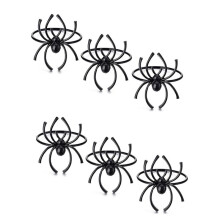 Halloween Napkin Ring Set Spider Halloween Napkin Black Terror Metal Alloy Napkin Clasp Black Spider