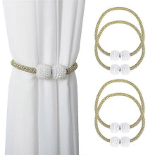 Magnetic curtain tiebacks, 4 pieces, for home, hotel, window decoration