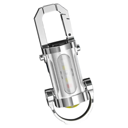 (A) Mini LED COB Flashlight USB Rechargeable Torch Keychain Lamp Portable Pocket