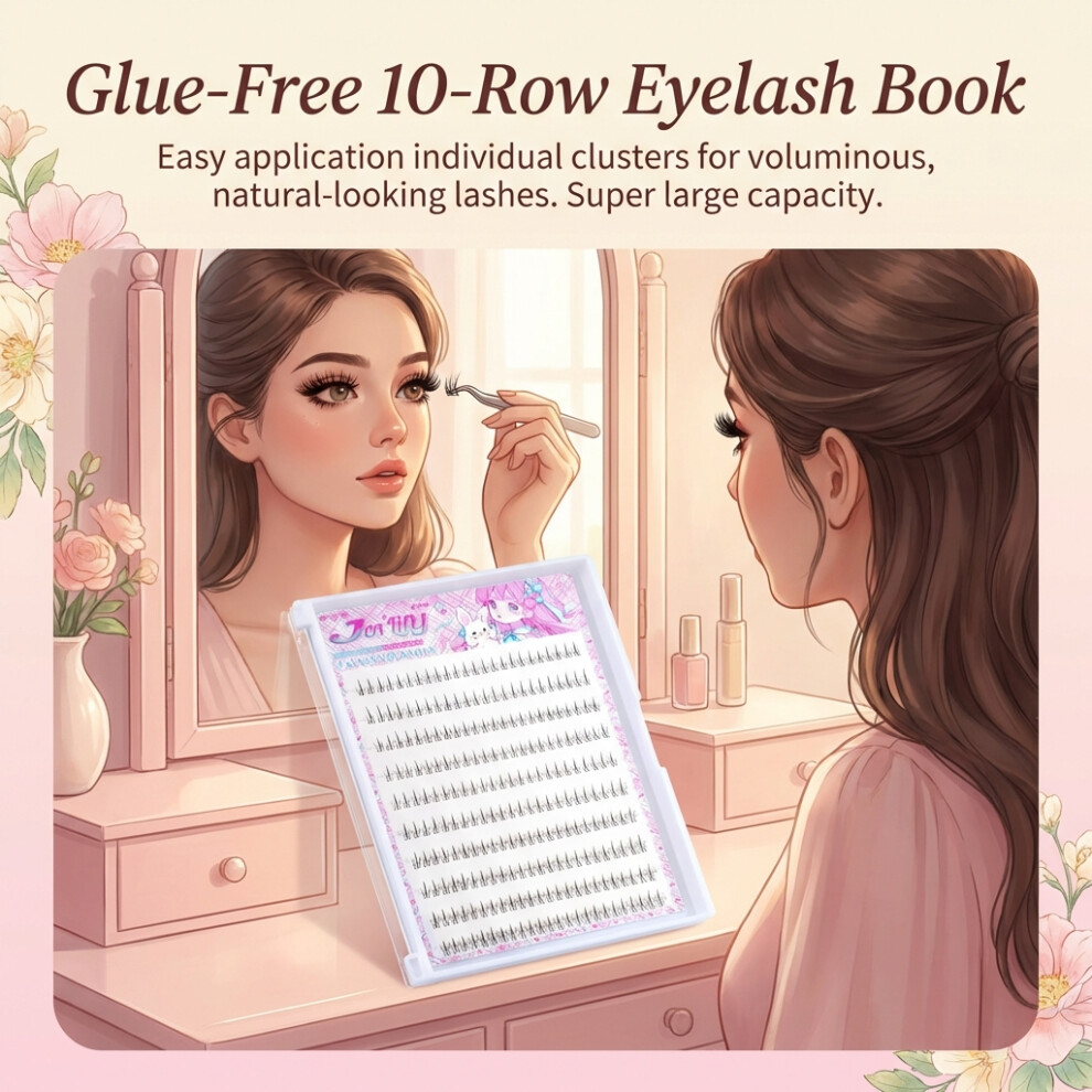Zhouq-Outdoors (10 Rows) 5-7Mm C Curl Lashes, Waterproof, Sensitive Eyes
