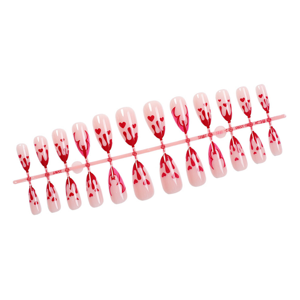 Reach-Tools 24Pcs Red French Press-On Nails For Party & Daily