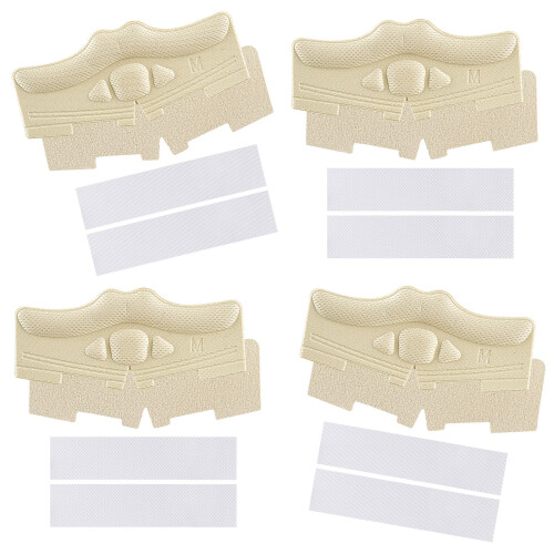 4 Pairs Heel Support Pads with Hook & Loop Straps For-Apricot M