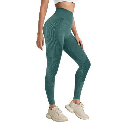 Anti Cellulite Compression 3D Leggings Women Butt-Green S