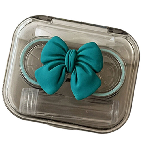Elegant Bowknot Design Contact Lenses Case With Suction-Blue