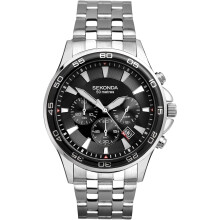 Sekonda Jenson Mens 44mm Chronograph Quartz Watch with Stainless Steel Bracelet Date Window 50m Water Resistant
