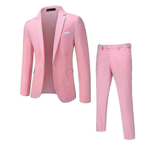 Wedding suit for groom - slim fit 2-piece solid color set 1