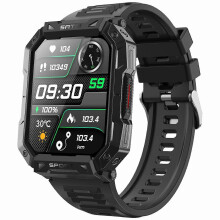 (Black, Multicolor) Waterproof Rugged Smart Watch Bluetooth Call 2.1 inch Screen Sports Tracker Blood Sugar Monitor - Bl