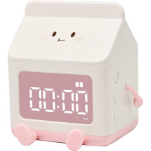 Barnväckarklocka formad som mjölkkartong med LED-display och 3 larm