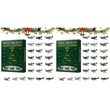 2X Vliegtuig 24 Dagen Kerst Aftelkalender met 2D Acryl Oorlogsvogels Kerst Adventskalender Kerst Aftelkalender