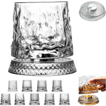 Kristall-Whiskyglas, 360 drehbar, 355 ml