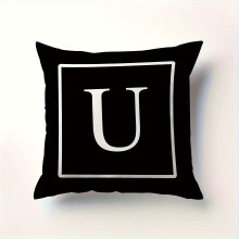 Sierkussenhoes met Engelse alfabetletters, 18x18 inch