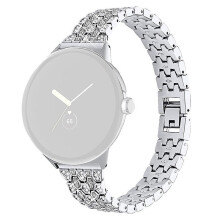 (Style B Google Pixel Watch 2, Transparent) For Google Pixel Watch 2/Pixel Watch Metal Rhinestone Decor Replacement Watch Strap Wrist Band Pink