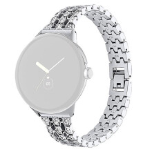 (Style F Google Pixel Watch 2, Black) For Google Pixel Watch 2/Pixel Watch Metal Rhinestone Decor Replacement Watch Strap Wrist Band Pink