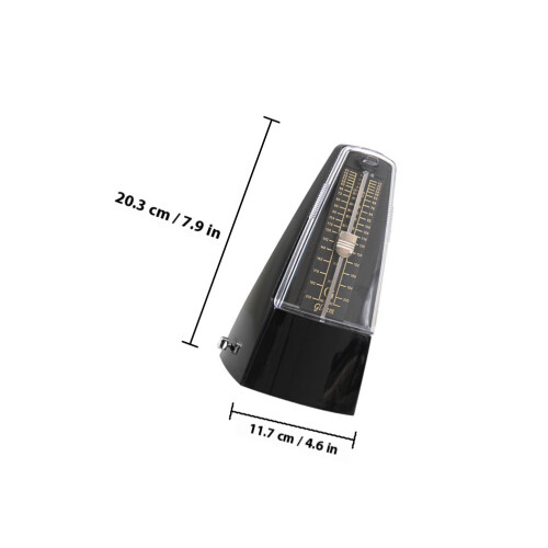 1Set Compacte Zwarte Mechanische Metronoom ABS Metaal Voor 1