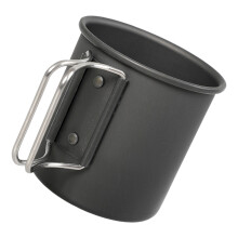 Camping Waterbeker Van Aluminium, Inklapbaar Met Vouwhandvat, Zwart