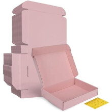 Boîtes d'expédition en carton ondulé rose, 11 x 8 x 2 pouces, lot de 25